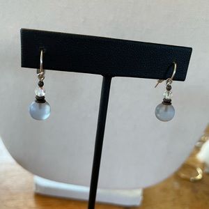 Light blue frosted glass earrings